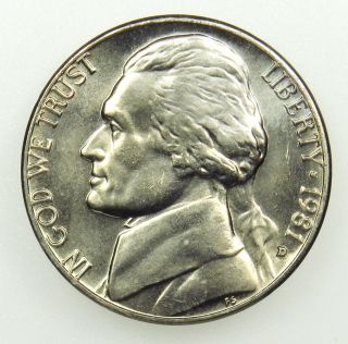 1981 D Uncirculated Jefferson Nickel (b01) photo
