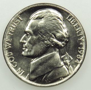 1984 D Uncirculated Jefferson Nickel (b02) photo