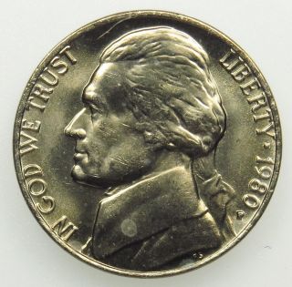 1980 P Uncirculated Jefferson Nickel (b02) photo