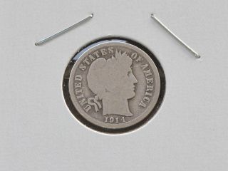 1914 - D Barber Dime 90% Silver U.  S.  Coin C4174l photo