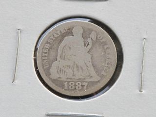 1887 - P Liberty Seated 90% Silver Dime U.  S.  Coin C4162l photo