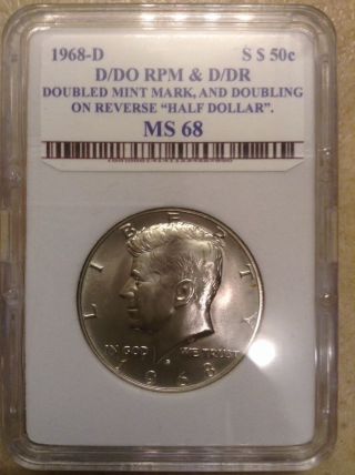 1968 D Silver Kennedy Half Dollar Ms D/d Rpm & Ddr Near Perfect,  Strong Doubling photo