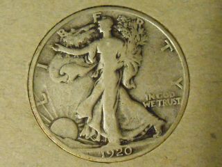 1920 P Walking Liberty Half Dollar Vg Very Good Full 4 Figure Solid Ref 18 photo