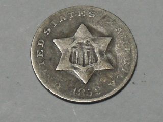 1852 Three Cent Silver 4442a photo