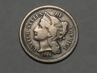 1866 Three Cent Nickel 4294a photo