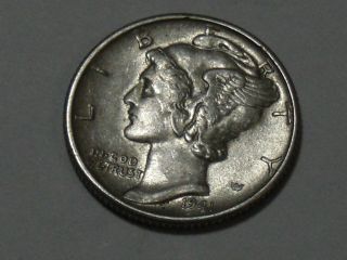 1941 - D Mercury Silver Dime (bu) 5581a photo