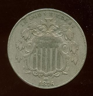 1876 Shield Nickel Xf+ photo