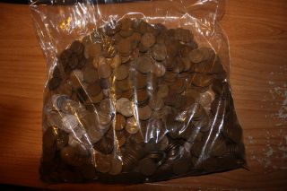 1000 + Wheat Cents 1930s 1940s 1950s Mixed Pennies photo