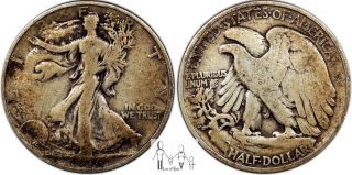 1936 (p) Fine Walking Liberty Silver Half Dollar 50c Us Coin A44 photo