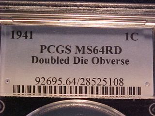 1941 Doubled Die Lincoln Cent Fs - 101,  Ms64rd photo