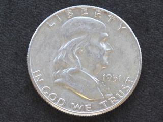 1951 - P Franklin Half Dollar Silver U.  S.  Coin A5926 photo