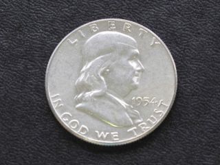 1954 - P Franklin Half Dollar Silver U.  S.  Coin A6646 photo