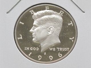 1996 - S Kennedy Half Dollar Dcam Proof 90% Silver U.  S.  Coin C4014l photo