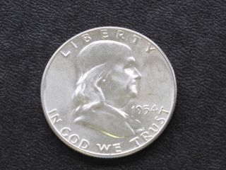 1954 - P Franklin Half Dollar Silver U.  S.  Coin A6660 photo