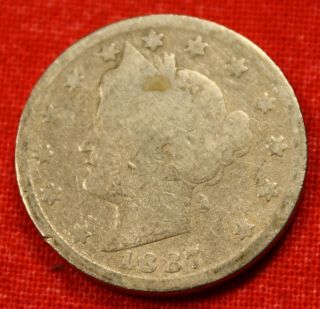1887 Liberty V Nickel G Scarce Date Collector Coin Gift Ln421 photo