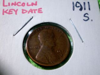 1911 - S Rare Lincoln Cent Early Rare Key Date Low Mintage photo