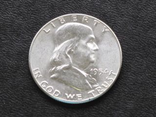 1954 - P Franklin Half Dollar Silver U.  S.  Coin A6702 photo