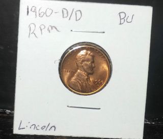 1960 - D/d Sm Date Tilted Lincoln Cent Repunched Mintmark (rpm) - Gem Bu Red 2 photo