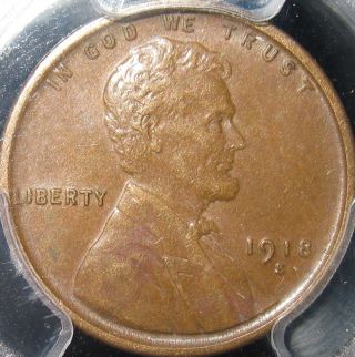 1918 S Lincoln Wheat Cent Penny Pcgs Au53 photo