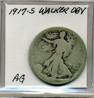 1917 S Ob Liberty Walking Half Dollar - Key Coin - X137 - 138 photo