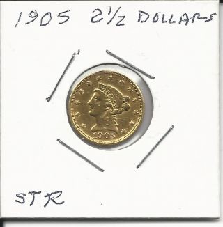 1905 Au Liberty Head $2.  50 Gold Coin photo