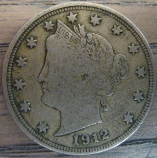 1912 Liberty Nickel V Nickel Has A Full Liberty On The Obverse Toning 84 photo