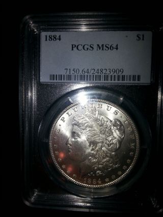 1884 - P $1 Morgan Silver Dollar Pcgs Ms64 photo