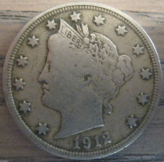 1912 Liberty Nickel V Nickel Has A Full Liberty On The Obverse Toning 88 photo