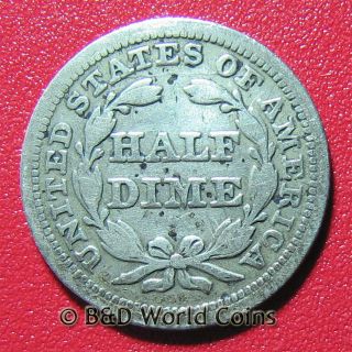 Usa 1854 Seated Liberty Half 1/2 Dime Arrows Silver 15.  5mm Collectible Coin photo