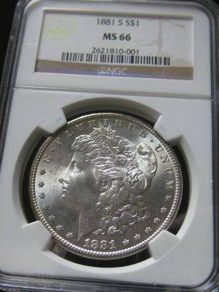 1881 S Morgan Dollar Ngc Graded Ms 66 photo