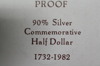 1982 - S Proof George Washington Commemorative Half Dollar photo