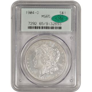 1904 - O Us Morgan Silver Dollar $1 - Pcgs Ms65 - Cac Verified - P.  Q. photo