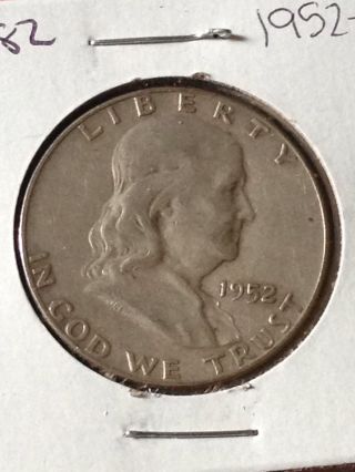 F082 ::1952 - D Franklin Liberty Silver Half Dollar Coin :: Fairhouse ::auction Hq photo