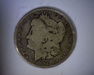 Key Date 1892s Morgan Silver Dollar Coin 1892 S photo
