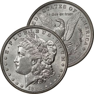 1886 Morgan Dollar Silver Coin Uncirculated Bu Unc photo