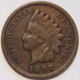 1897 Indian Head Cent,  Very Good photo