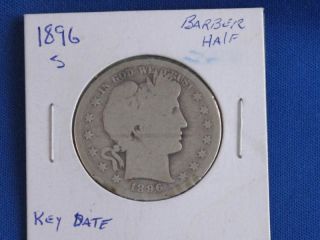 1896 - S Barber Half Dollar Key Date B3719 photo