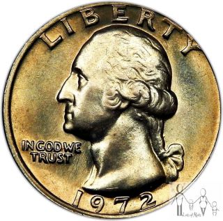 1972 (p) Gem Bu Unc Toned Washington Quarter 25c Us Coin B99 photo
