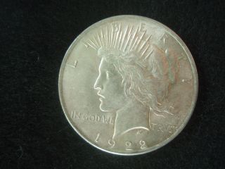 1922 Peace Eagle Silver Dollar $1.  Coin. . .  Brillant Detailed. . .  Au photo