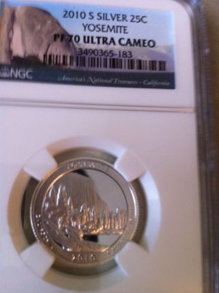 2010 S Yosemite Silver Proof Quarter Ngc Proof 70 Ultra Cameo Quarter Silver photo