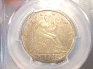 1853 Arrows & Rays Seated Liberty Half Dollar 50c Pcgs Au53 Coin photo