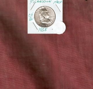 United States Franklin Half Dollar 1955 Silver Uncirculated Coin photo