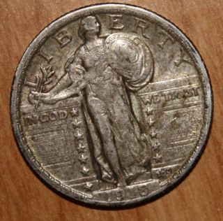 1918 P Standing Liberty Quarter Full Date Circulated Coin photo