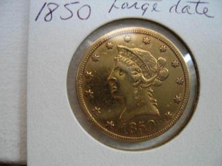 1850 Ten Dollar Gold Piece Large Date No Motto photo