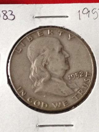 F083 ::1952 - D Franklin Liberty Silver Half Dollar Coin :: Fairhouse ::auction Hq photo