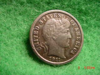 1911 Barber Dime,  About Uncirculated photo