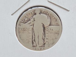 1928 - P Standing Liberty Quarter 90% Silver U.  S.  Coin D0074 photo