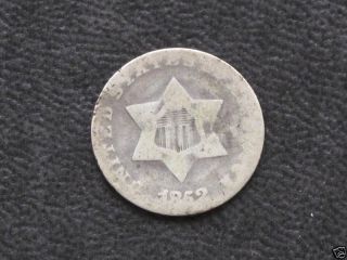 1852 Three Cent Silver T8442 photo
