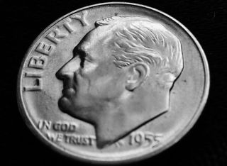1955s Silver Roosevelt Dime - Proof - Toning photo