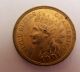 1901 Indian Head Penyy Gold Color Au To Unc Check Obv Splits Small Cents photo 2